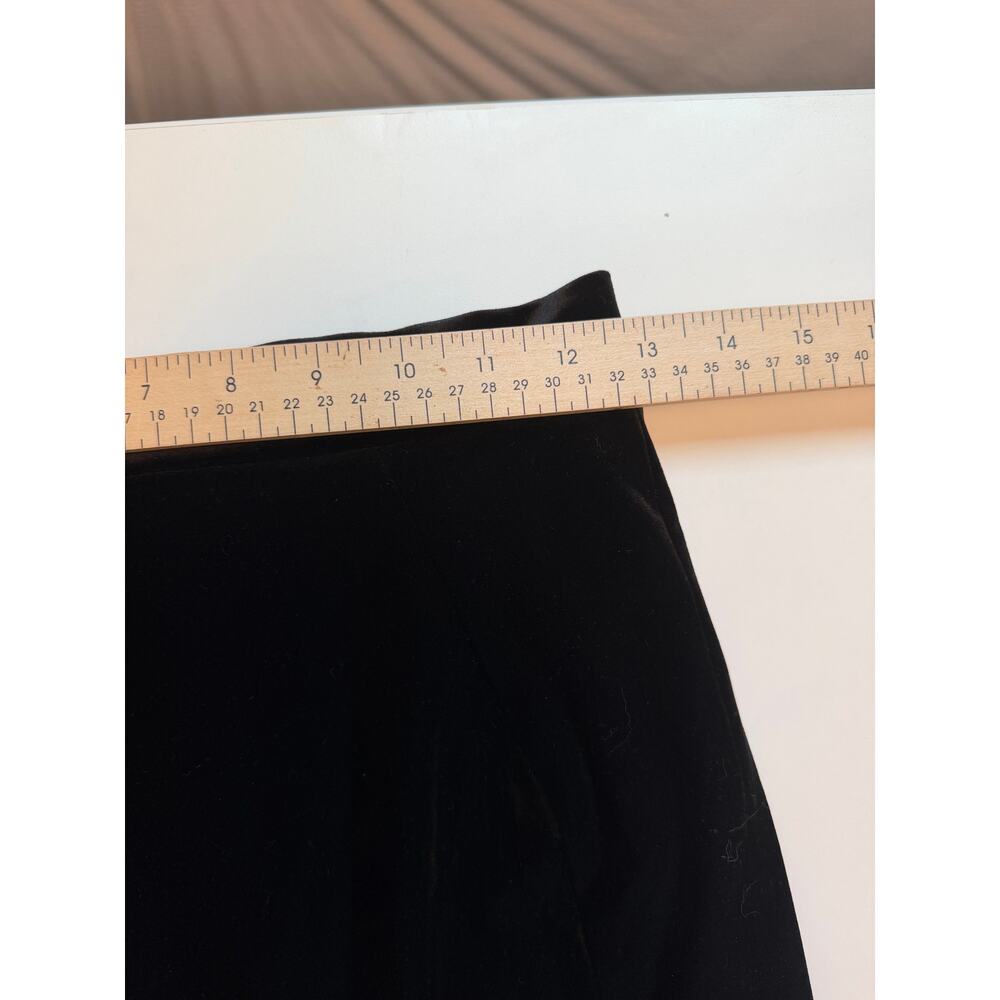 House of CB Black Velvet Midi Pencil Skirt S Bodycon High Waist Holiday Party - Picture 10 of 16